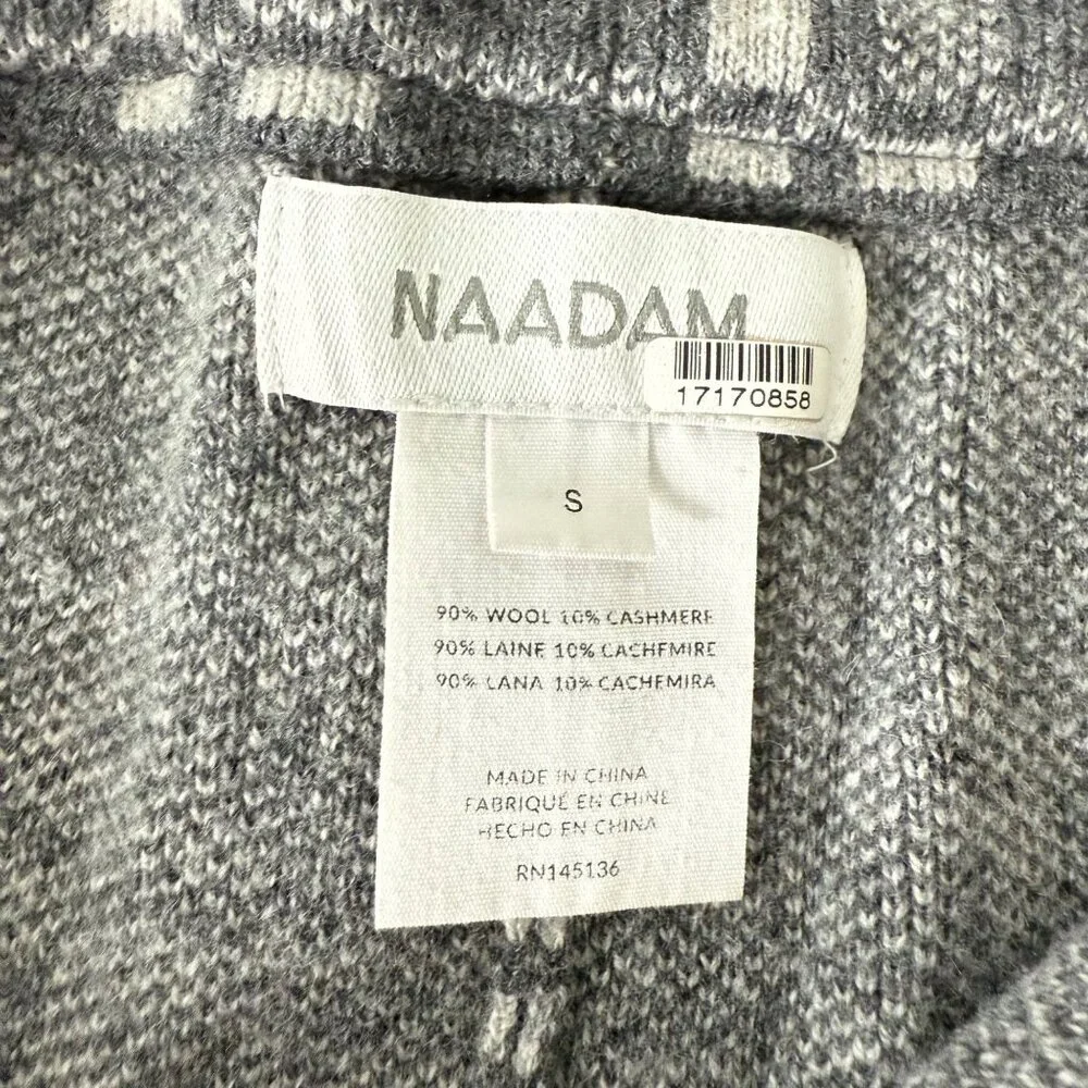 Naadam Women's Grey Plaid Wool-Cashmere Wide-Leg Pants, S - Picture 5 of 11